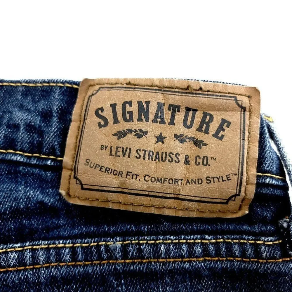 Levi's Signature Athletic Denim‎ Cotton Denim Low Rise Whiskers Blue Jeans 30/29